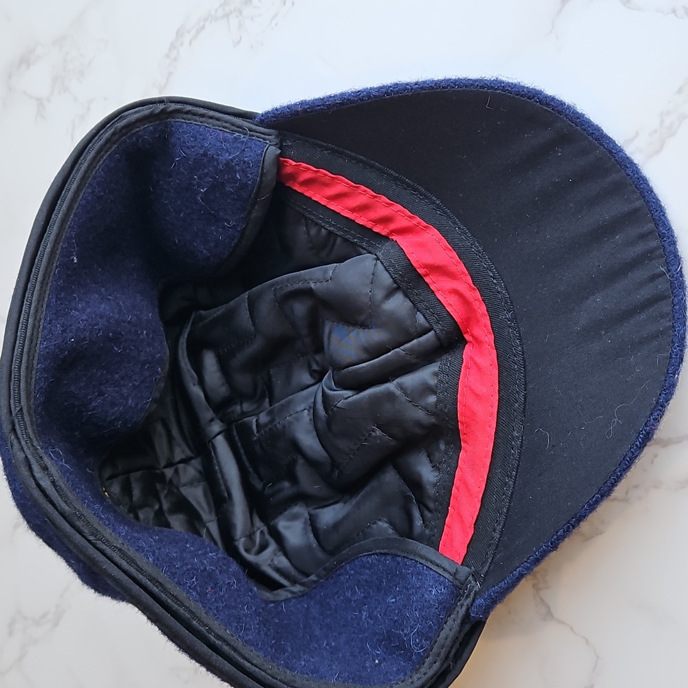 Wyoming Traders Navy Mackenzie Wool Cap with Black Trim 7.5 - Picture 4 of 7